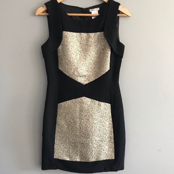 Esley Collection Black and Gold Dress - Picture 1 of 3
